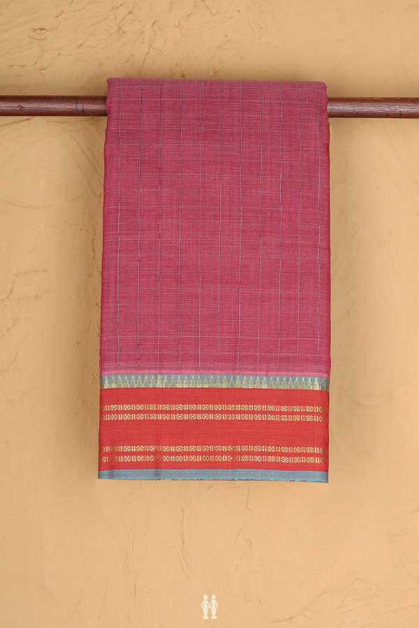 Narayanpet Cotton Saree In Pink With Stripes Design