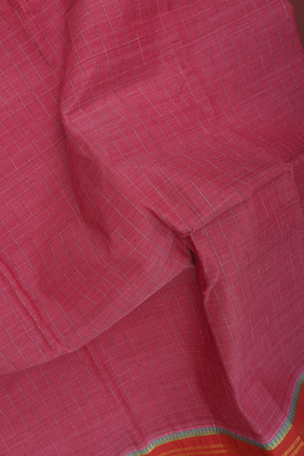 Narayanpet Cotton Saree In Pink With Stripes Design