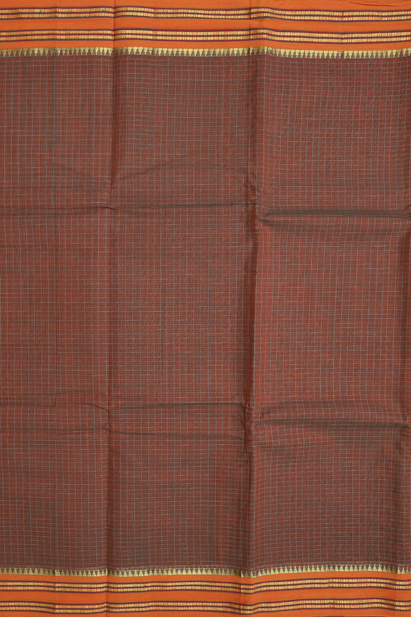 Narayanpet Cotton Saree In Manthulir With Checks Design