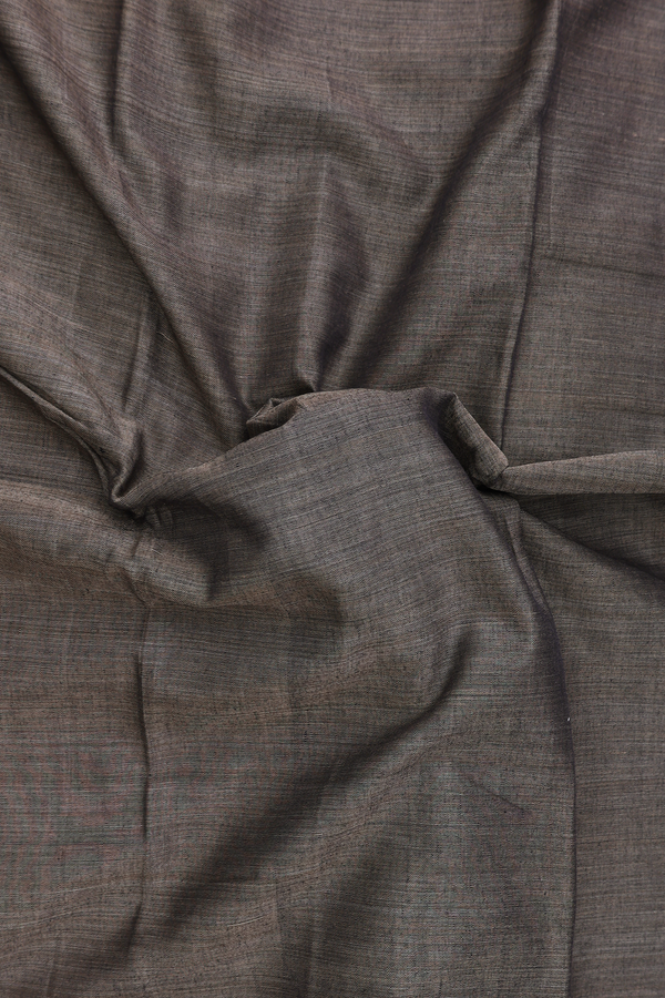 Narayanpet Cotton Saree In Cedar Brown With Contrast Border