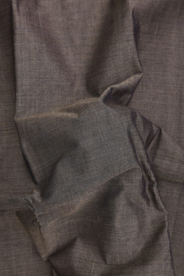 Narayanpet Cotton Saree In Cedar Brown With Contrast Border