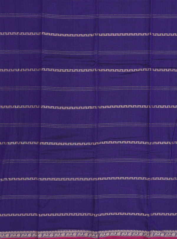 Narayanpet Cotton Saree In Purple With Stripes Design