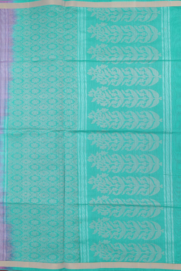 Kora Silk Cotton Saree In Pink With Floral Motifs