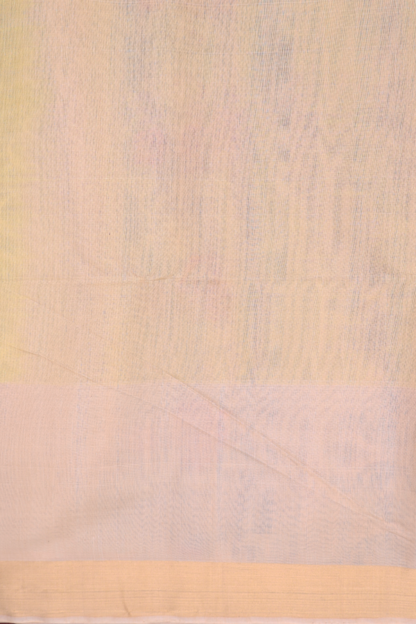 Kora Silk Cotton Saree In Yellow With Floral Buttas