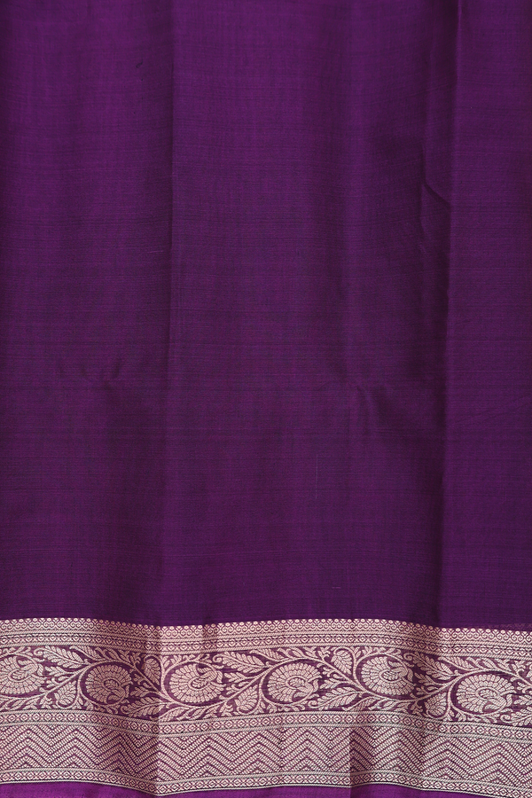 Kora Silk Cotton Saree In Brown With Zari Buttas