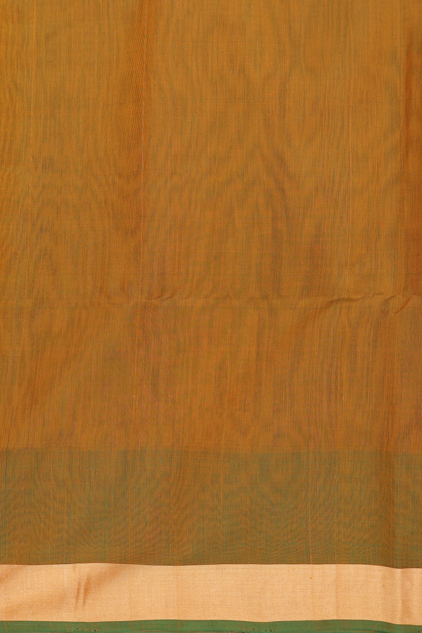 Kora Silk Cotton Saree In Yellow With Floral Buttas