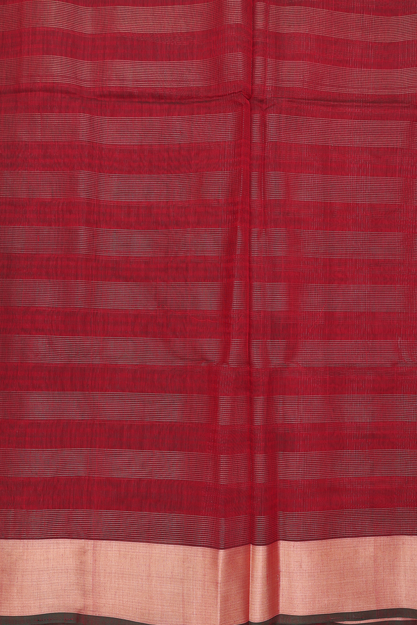 Kora Silk Cotton Saree In Red With Checks Design