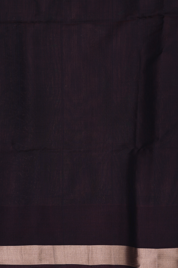 Kora Silk Cotton Saree In Coffee Brown With Floral Buttas