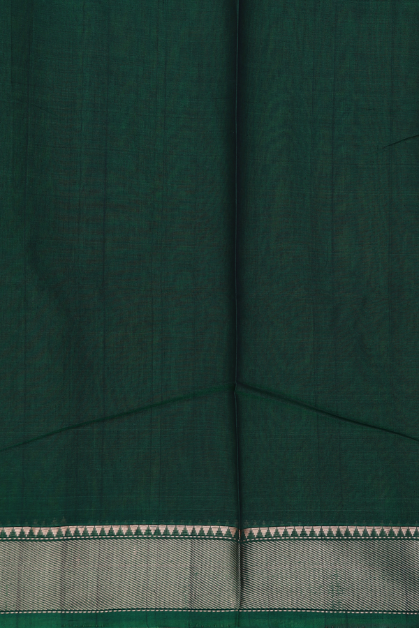 Kora Silk Cotton Saree In Pear Green With Floral Buttas