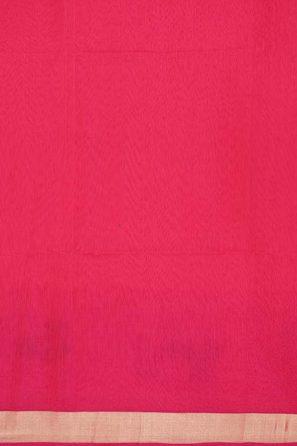 Kora Silk Cotton Saree In Coral Pink With Zari Buttas
