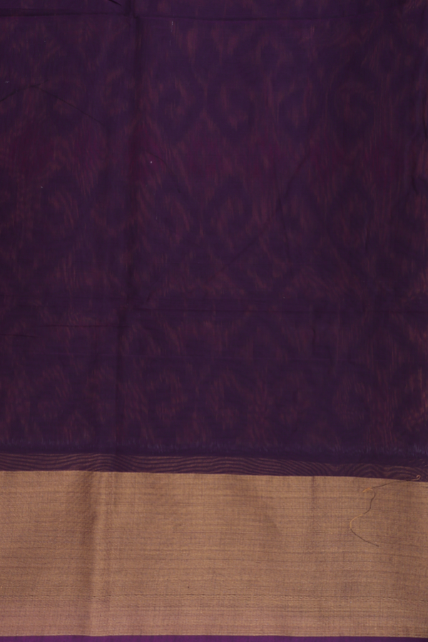 Kora Silk Cotton Saree In Orange With Allover Design