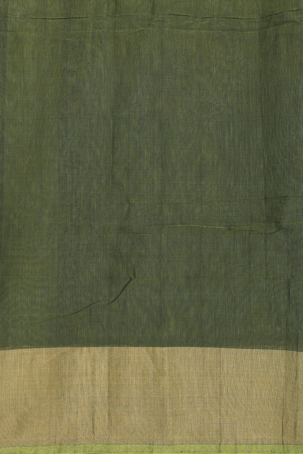 Kora Silk Cotton Saree In Green With Allover Design