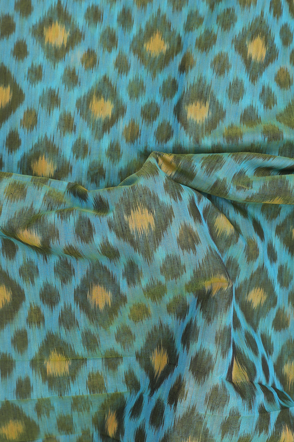 Kora Silk Cotton Saree In Green With Allover Design