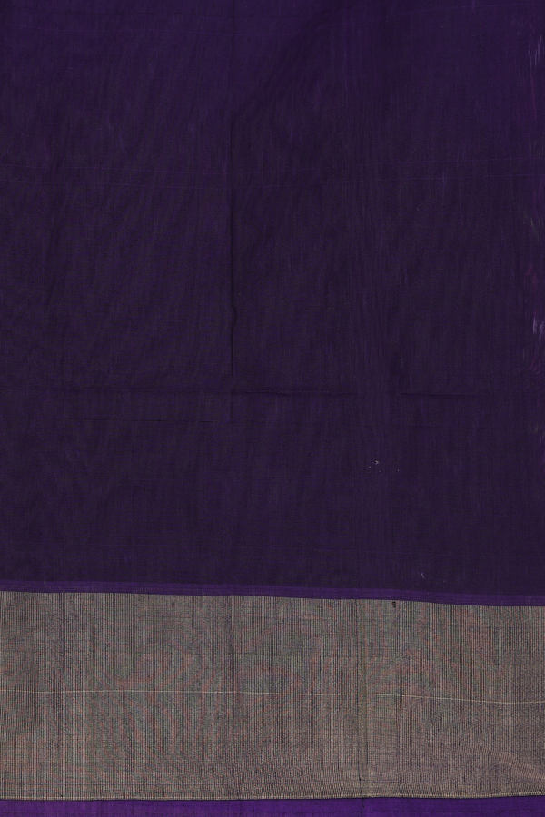 Kora Silk Cotton Saree In Deep Purple With Allover Design