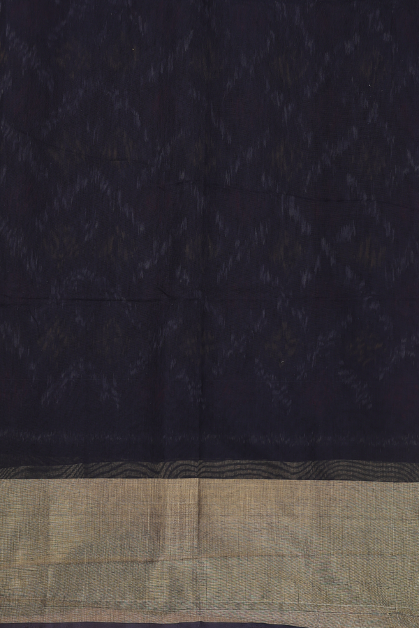 Kora Silk Cotton Saree In Black With Allover Design