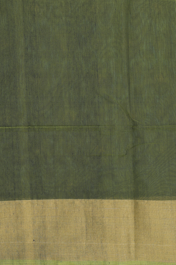 Kora Silk Cotton Saree In Green With Allover Design