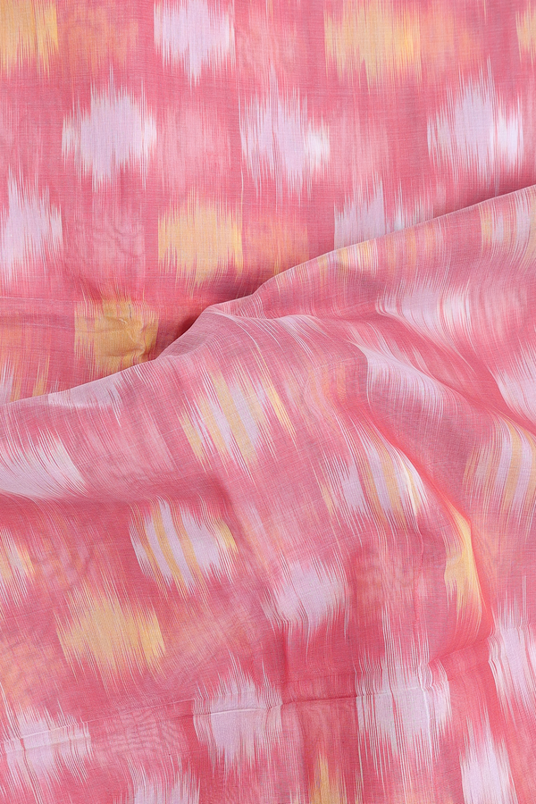 Kora Silk Cotton Saree In Dusty Red With Allover Design