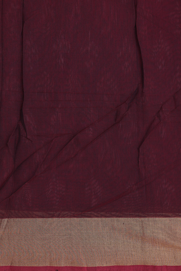 Kora Silk Cotton Saree In Purple With Ikat Design