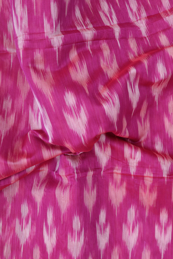 Kora Silk Cotton Saree In Purple With Ikat Design