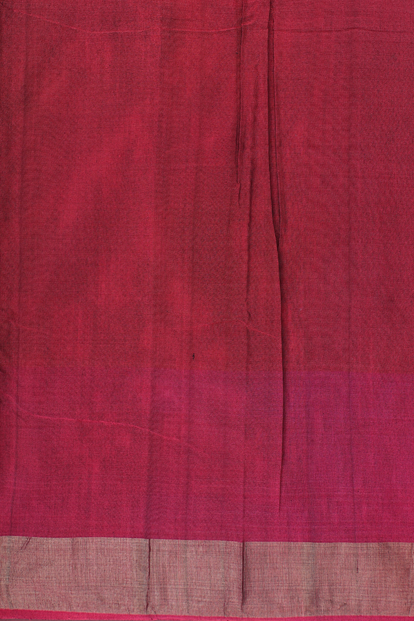 Kora Silk Cotton Saree In Regal Purple With Ikat Design