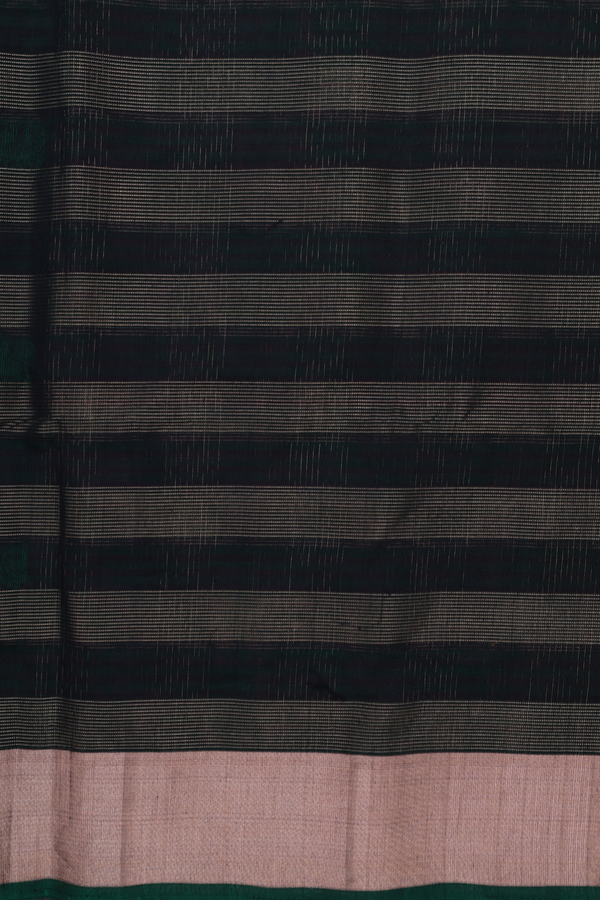 Kora Silk Cotton Saree In Coffee Brown With Checks Design