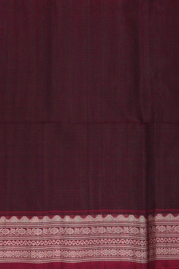 Kora Silk Cotton Saree In Forest Green With Allover Buttas
