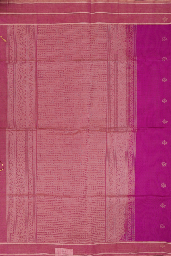 Kora Silk Cotton Saree In Purple Rose With Thilagam Design