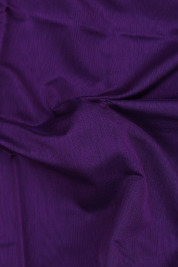 Kora Cotton Saree In Deep Purple With Contrast Border