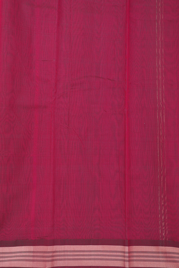 Kora Cotton Saree In Coral Pink With Contrast Border