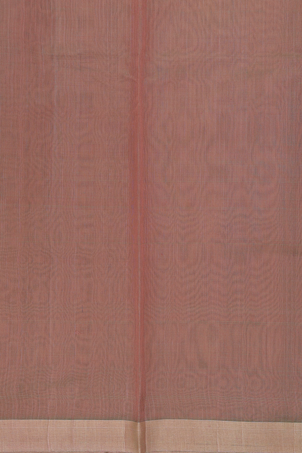 Kora Silk Cotton Saree In Dusty Rose With Threadwork Buttas