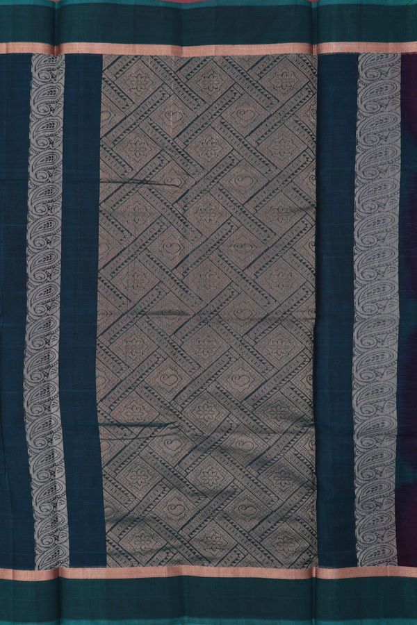 Kora Silk Cotton Saree In Plum Purple With Floral Buttas
