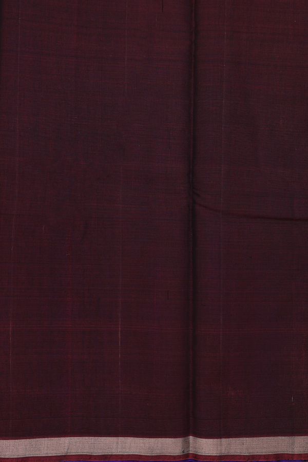 Kora Silk Cotton Saree In Navy Blue With Zari Motifs