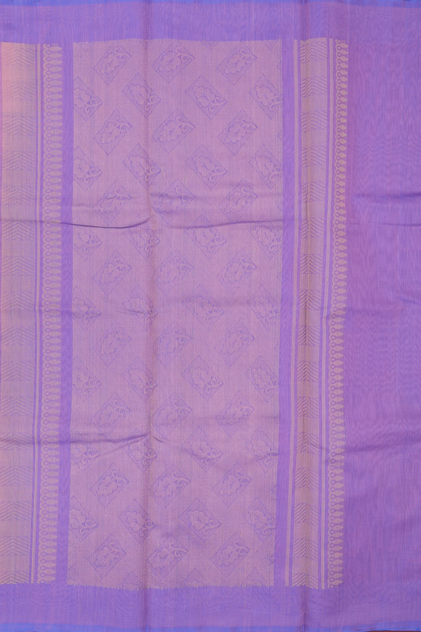 Kora Silk Cotton Saree In Dusty Pink Along Stripes With Motifs