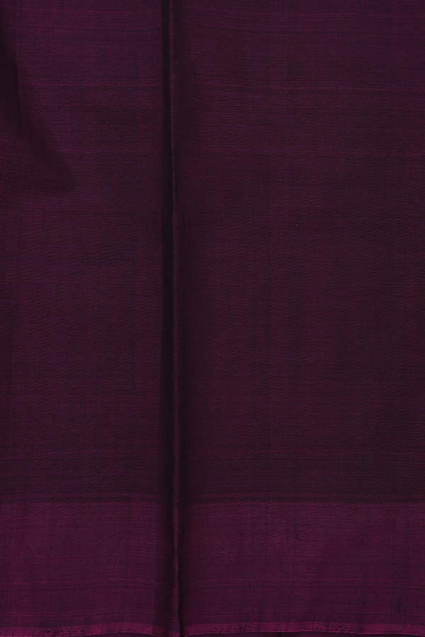 Kora Silk Cotton Saree In Forest Green With Stripes Design