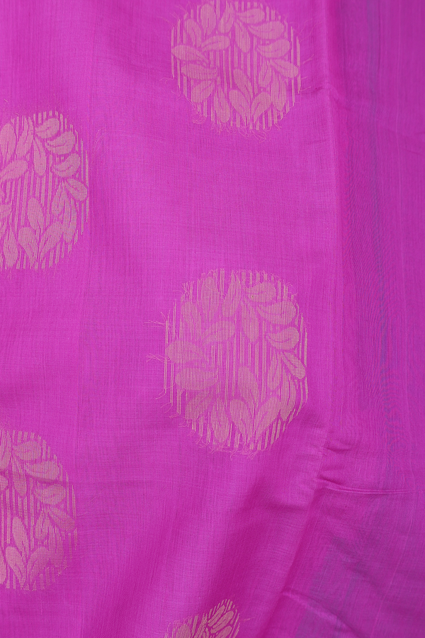 Kora Silk Cotton Saree In Orchid With Zari Motifs
