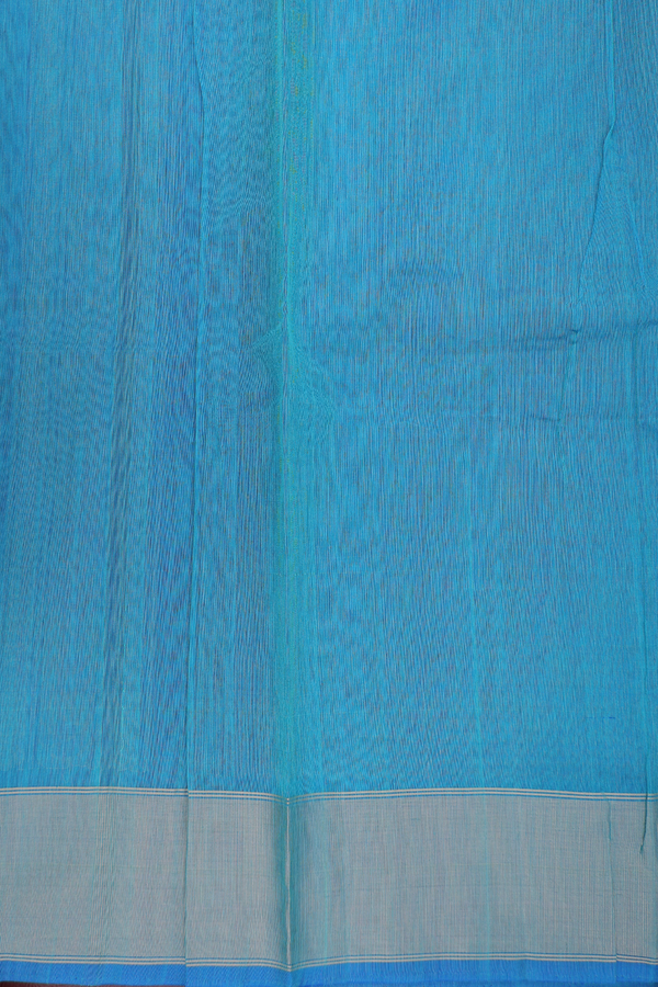 Kora Silk Cotton Saree In Sea Green With Zari Motifs