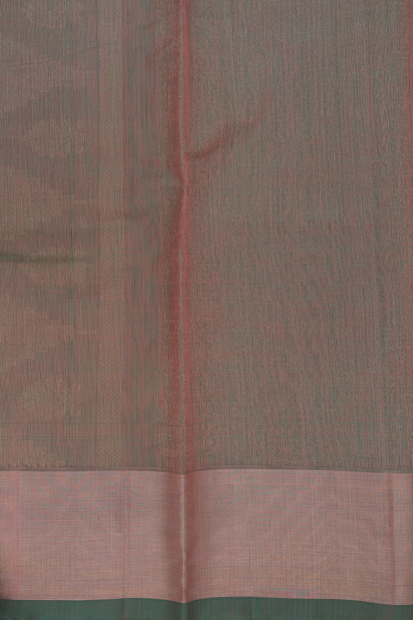 Kora Silk Cotton Saree In Dusty Rose With Floral Motifs
