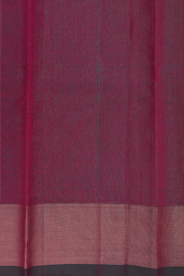 Kora Silk Cotton Saree In Coral Pink With Floral Motifs