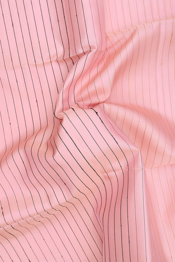 Soft Silk Saree In Pink With Stripes Design