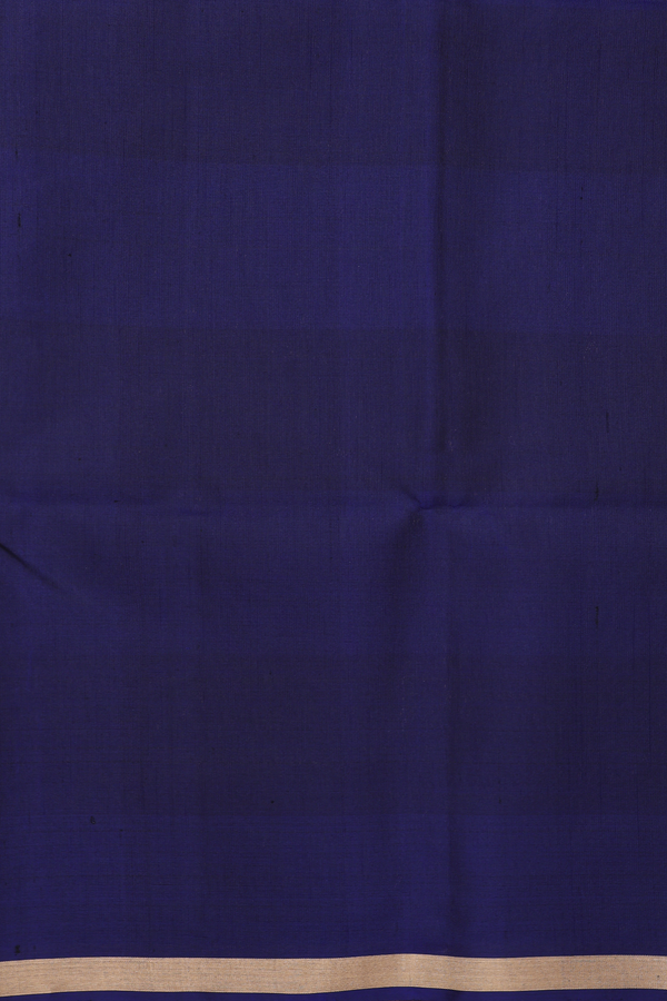 Soft Silk Saree In Blue And Green With Checks Design