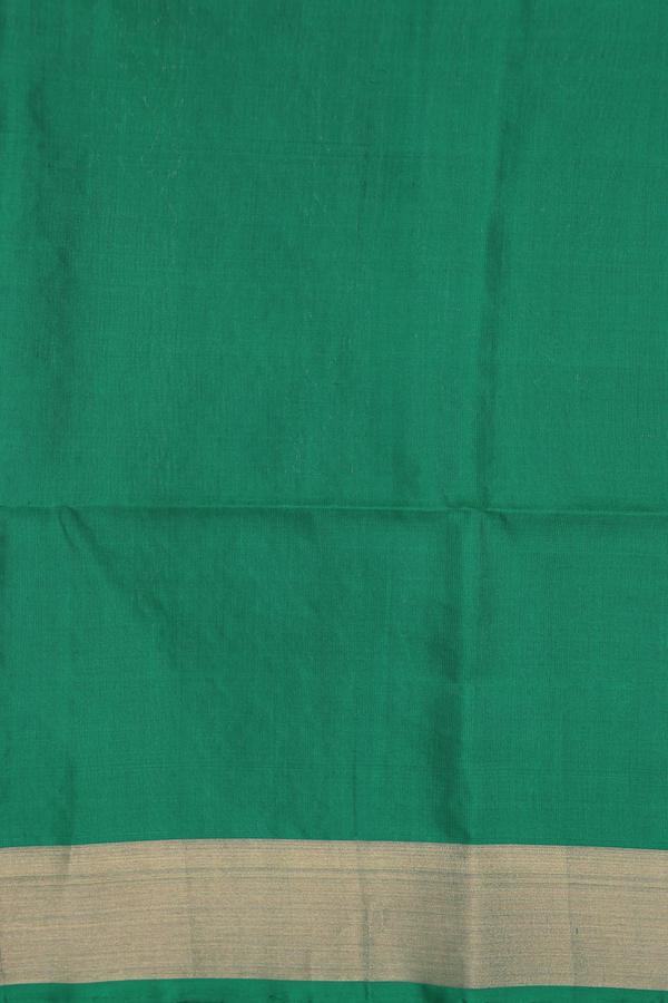 Soft Silk Saree In Emerald Green With Allover Design