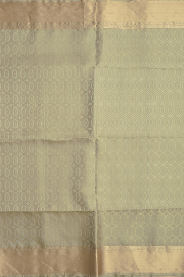 Soft Silk Saree In Cardamom Green With Allover Design