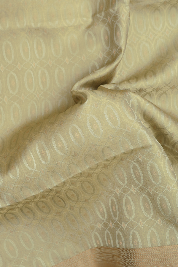 Soft Silk Saree In Cardamom Green With Allover Design