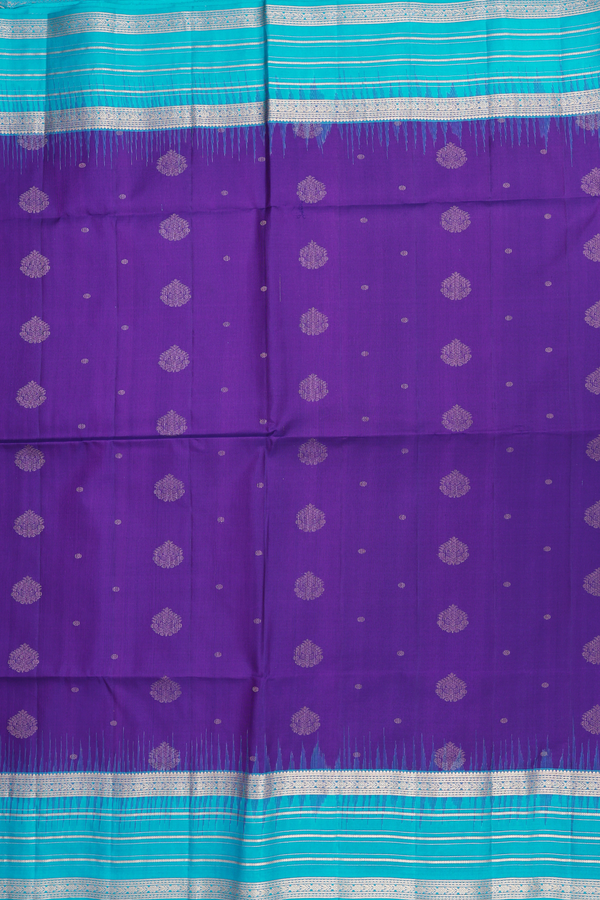 Soft Silk Saree In Purple With Zari Buttas