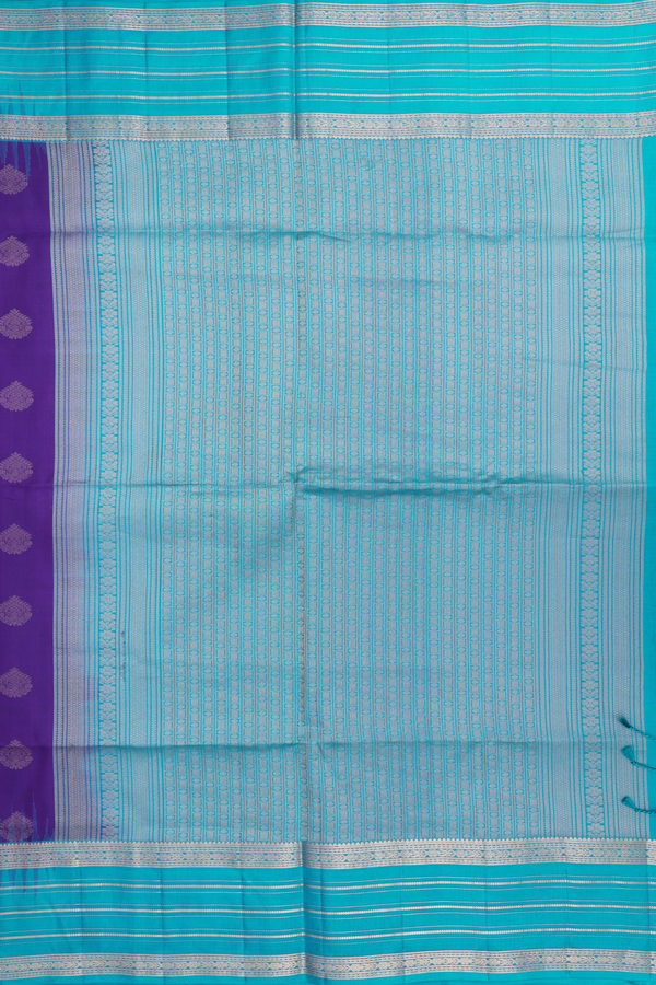 Soft Silk Saree In Purple With Zari Buttas