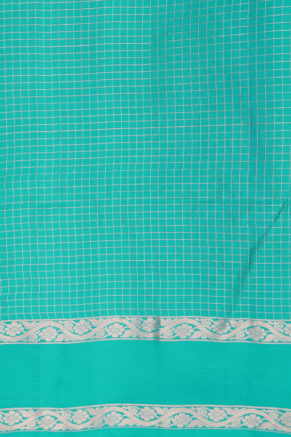Soft Silk Saree In Pink With Checks Design