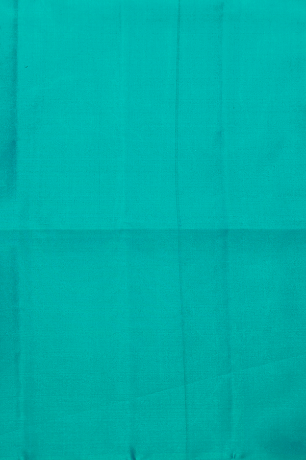 Soft Silk Saree In Teal Blue With Chevron Design