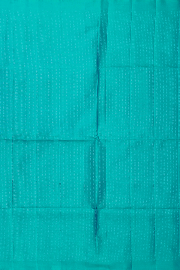 Soft Silk Saree In Teal Blue With Chevron Design