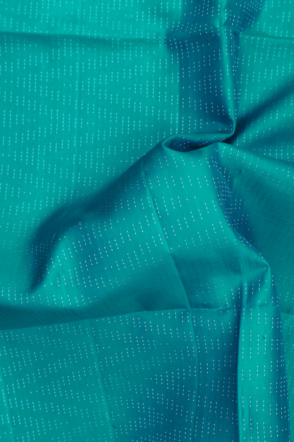 Soft Silk Saree In Teal Blue With Chevron Design