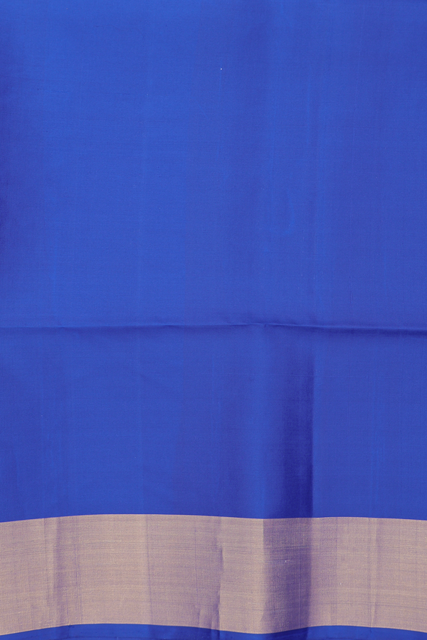 Soft Silk Saree In Deep Sky Blue With Floral Motifs